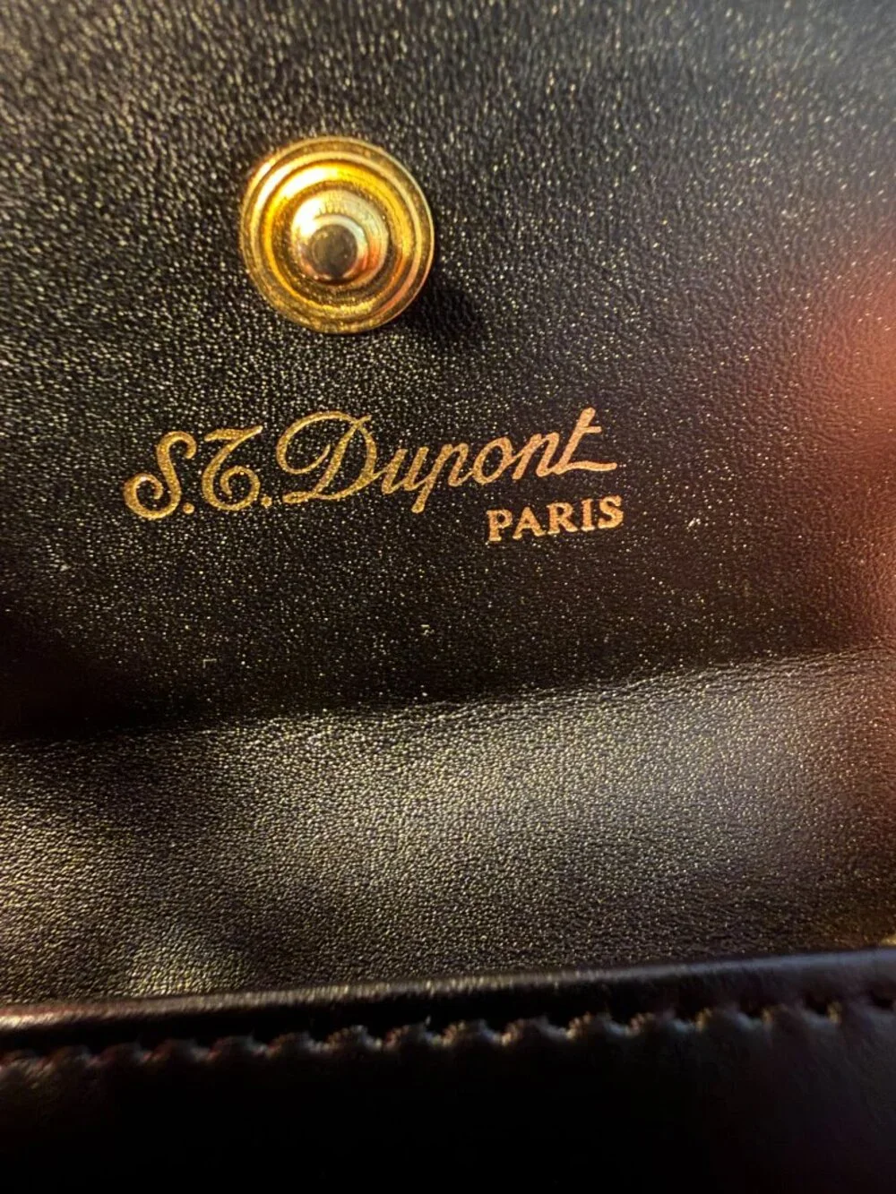 Vintage 1991 S.T. Dupont Ligne D Single-Ring Leather Key Case, Made in Italy